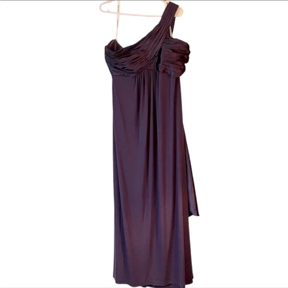 David's Bridal Purple One Shoulder Maxi Dress, 20 - Picture 3 of 11